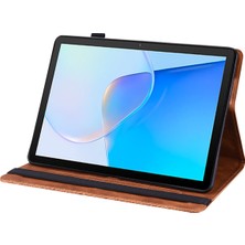 Digital Computer Home Honor Pad X9 Kılıf Çiçek Desenli Pu Deri Folyo Standı Kart Yuvalı Tablet Kapağı-Kahverengi (Yurt Dışından)