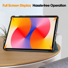 Digital Computer Home Huawei Matepad Se 11 Standlı Kılıf Darbeye Dayanıklı Deri Tablet Kapağı-Siyahımsı Yeşil (Yurt Dışından)