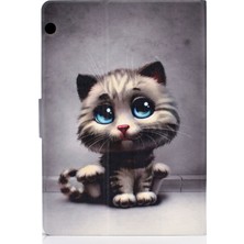 Digital Computer Home Darbeye Dayanıklı Desen Baskı Kartı Yuvası Pu Deri Tablet Kılıfı Huawei Mediapad T5 10-Cat Mavi Gözlü (Yurt Dışından)