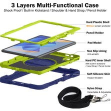 Digital Computer Home Huawei Matepad 11(2023)TABLET Kılıfı Kickstand Omuz Askılı Darbeye Dayanıklı Kapak-Lacivert+Sarı Yeşil (Yurt Dışından)