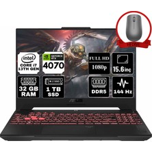 Asus Tuf Gaming A15 Intel Core I7 13620H 32GB 1tb SSD RTX4070 Freedos 15.6" 144Hz Fhd Taşınabilir Bilgisayar FX507VI-LP071-A9 & Anzar Mouse