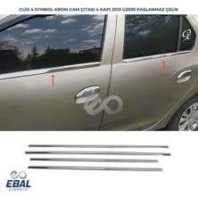 Ebal Oto Renault Clio 4 Symbol Krom Cam Çıtası 4 Prç. 2013 Üzeri P. Çelik