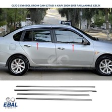 Ebal Oto Renault Clio 3 Symbol Krom Cam Çıtası 4 Prç. 2009-2013 Model Arası Uyumlu P. Çelik