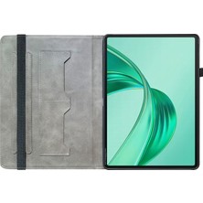 Digital Computer Home Honor Pad X8A Deri Kılıf Desenli Baskılı Standlı Tablet Kılıfı Kart Yuvalı-Siyah Gül (Yurt Dışından)