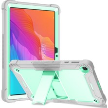 Digital Computer Home Huawei Matepad T 10S 10.1 Inç/t 10 9.7 Inç Darbeye Dayanıklı Tablet Kabuk Kickstand Silikon + Pc Toz Geçirmez Kapak Kılıf-Gri + Nane Yeşil (Yurt Dışından)