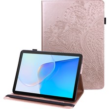 Digital Computer Home Huawei Matepad Se Için 10.4 Inç Çiçek Baskı Tablet Kapak Katlanabilir Stand Pu Deri Kart Tutucu Damla Geçirmez Kılıf-Gül Altın (Yurt Dışından)