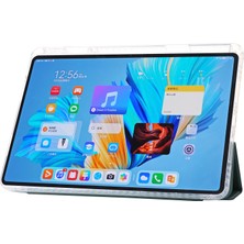 Digital Computer Home Huawei Matepad 11.5 S Kılıf Üç Katlı Stand Pu Deri + Tpu + Şeffaf Akrilik Tablet Kapağı-Siyahımsı Yeşil (Yurt Dışından)