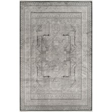 Royal Halı Bearny TD01D Gri Antrat Viskon Akrilik Yumuşak Dokulu Modern Halı