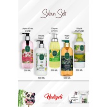 Eyüp Sabri Tuncer Sabun Paket 500 ml Night Oud, Japon Kiraz Çiçeği, Zeytinyağlı, Beyaz Sabun, Çeşme Limonu ve Rosie