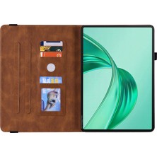 Digital Computer Home Honor Pad X8A Kılıf Için Çiçek Baskı Pu Deri Tablet Kılıfı, Kart Yuvalı-Kahverengi (Yurt Dışından)