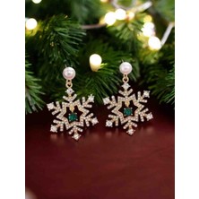 Fashion Melekcehobi Takı Noel Kar Tanesi Sarkan Küpe