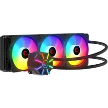 Rampage Helıos C3 Siyah 68CFM 1800RPM Rainbow Amd Am5/ıntel LGA1700 360MM Sıvı Soğutmalı Cpu Fan