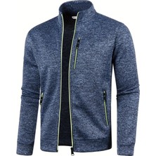 Ghassy Co. Erkek Kırçıllı Yüzey Hafif Rüzgar Geçirmez Tam Fermuarlı Polar Ceket