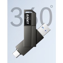 Eaget CF33  64Gb.Type-C ve Usb 3.2 Type-C Girişli Tüm Cihazlara iphone 15/16 Serisine Uygun Yüksek Hızlı Otg Flash Bellek Çift Giriş Metal Sağlam Orjinal