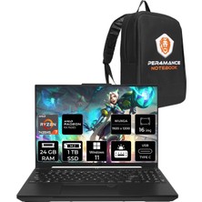 Asus Tuf Gaming A16 Amd Ryzen 7 7435HS 24GB 1tb SSD RX7600S/8GB 95W 16" Fhd+ 165Hz W11H Taşınabilir Bilgisayar & Per4 Çanta N3055P353