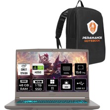 Msı Thin 15 Intel Core I7 12650H 48GB 1tb SSD RTX4050/6GB 15.6" Fhd 144Hz W11H Taşınabilir Bilgisayar & Per4 Çanta B12VE1892XTRP393