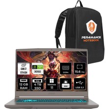 Msı Thin 15 Intel Core I7 12650H 12GB 4tb SSD RTX3050/4GB 15.6" Fhd 144Hz W11H Taşınabilir Bilgisayar & Per4 Çanta B12UC1479XTRP360