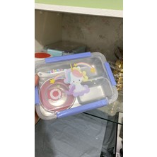 Sosluklu 3 Bölmeli Kaşıklı Yemek Kabı