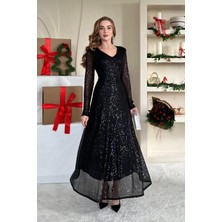 Sırt Dekolteli Pulpayet Elbise