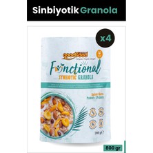 Good Food Probiyotik & Prebiyotik Granola, Kayısı, Keten Tohumu, Kayısı ve Hurma Barı Parçacıklı, 200 g X4'lü