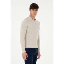 U.S. Polo Assn. Erkek Regular Fit Yarım Fermuarlı Taş Basic Kazak 50298266-VR049