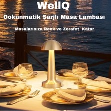 Wellq Şarjlı Dokunmatik Masa Lambası (Gold)