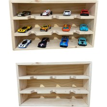 Hot Wheels Mini Gt Araç Sergileme Hobi Koleksiyon Ahşap Araç Standı