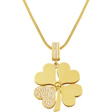 Bilezikci Yonca 14 Ayar Altın Kolye Büyük Boy