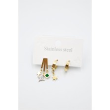 Royaleks Design Kutup Yıldızı Çoklu Küpe - Altın