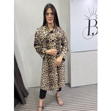 Leopar Desenli Trençkot