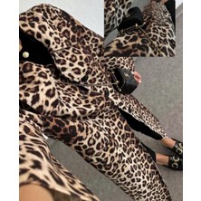 Leopar Desenli Trençkot