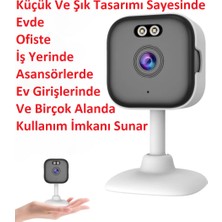 Wificam 2k Iç Mekan Mini Wifi Kamera Sd Karta Kayıt-Gece Görüş-Aydınlatma-Hareket Algılama Bildirimi-Çift Yönlü Ses