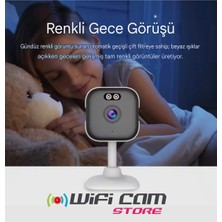 Wificam 2k Iç Mekan Mini Wifi Kamera Sd Karta Kayıt-Gece Görüş-Aydınlatma-Hareket Algılama Bildirimi-Çift Yönlü Ses