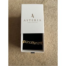 Asteria Jewelry Cts Model 14K Renk Zirkon Taşlı Zincir Künye