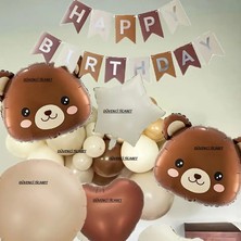 Düvenci Ticaret Retro Ayı Folyo Kafa Balon Set 20 Adet Eğlenceli Parti Dekorasyonu için