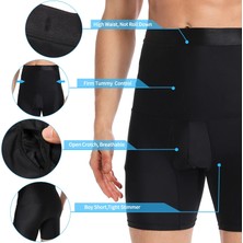 Erkek Göbek Düzleştirici ve Sıkılaştırıcı Yüksek Bel Silikonlu Seamless Dokuma Boxer Korse