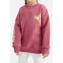 Tommy Life 7-15 Yaş Kız Çocuk Baskı Detaylı Şardonlu Sweatshirt 75095 Yaban Gülü