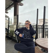 Aisha Elbise V Yaka Üç Iplik Sweat Takım - Siyah