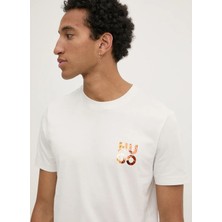 Hugo Bisiklet Yaka Düz Beyaz Erkek T-Shirt 50522134_DIRIDUMTI