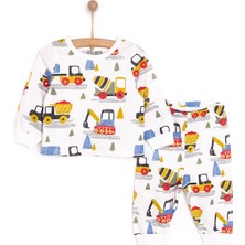Hellobaby Uzun Kol Kepçe Desenli Bisiklet Yaka Pijama Takımı