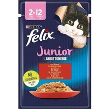 Felix Sensations Junior Taze Jöle Içerisinde Sığır Etli Yavru Konserve Kedi Maması 85 gr