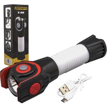 Powermaster X-28 Çok Fonksiyonlu USB Şarjlı El Feneri