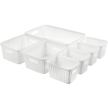 Rattan Organizer Sepet Set 7 Parça