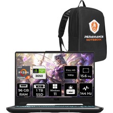 Asus Tuf Gaming A15 Amd Ryzen 5 7535HS 96GB 1tb SSD RTX3050/4GB 15.6" Fhd 144Hz W11H Taşınabilir Bilgisayar & Per4 Çanta HN049P378