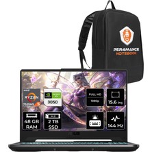 Asus Tuf Gaming A15 Amd Ryzen 5 7535HS 48GB 2tb SSD RTX3050/4GB 15.6" Fhd 144Hz Fdos Taşınabilir Bilgisayar & Per4 Çanta HN049P329