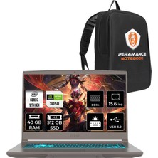 Msı Thin 15 Intel Core I7 12650H 40GB 512GB SSD RTX3050/4GB 15.6" Fhd 144Hz Fdos Taşınabilir Bilgisayar & Per4 Çanta B12UC1479XTRP337