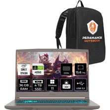 Msı Thin 15 Intel Core I7 12650H 36GB 4tb SSD RTX4050/6GB 15.6" Fhd 144Hz W11H Taşınabilir Bilgisayar & Per4 Çanta B12VE1892XTRP385