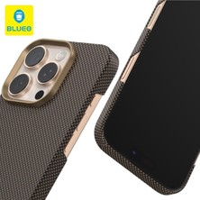 Blueo Plain Weave iPhone 16 Pro Max Uyumlu Air Aramid Fiber Magsafe Gold Telefon Kılıfı