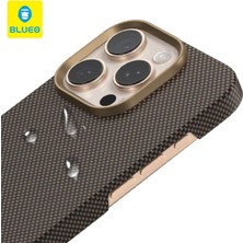 Blueo Plain Weave iPhone 16 Pro Max Uyumlu Air Aramid Fiber Magsafe Gold Telefon Kılıfı