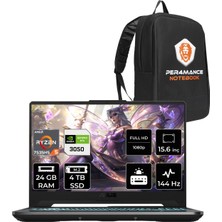 Asus Tuf Gaming A15 Amd Ryzen 5 7535HS 24GB 4tb SSD RTX3050/4GB 15.6" Fhd 144Hz Fdos Taşınabilir Bilgisayar & Per4 Çanta HN006P315